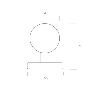Pomo con forma de seta inoxidable