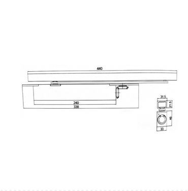 Sistema cierrapuertas hidraúlica