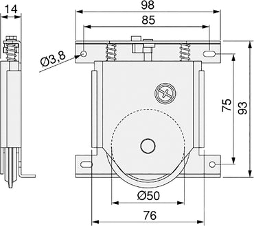 Rueda de armario inferior puerta corredera