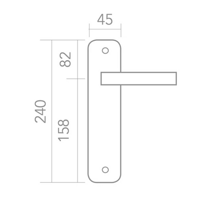 Oval plate handle in Stainless Steel