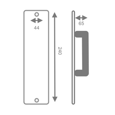 Oval plate handle in Stainless Steel