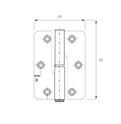 Round edge hinge hinge