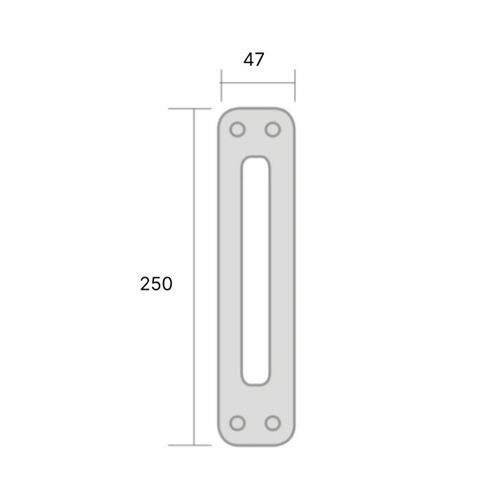 Oval plate handle in Zamak