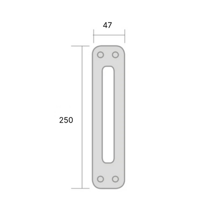 Oval plate handle in Zamak