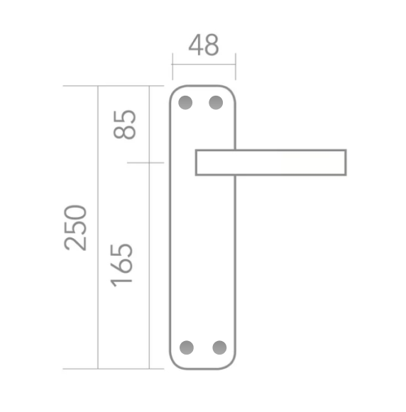 Oval plate handle in Zamak