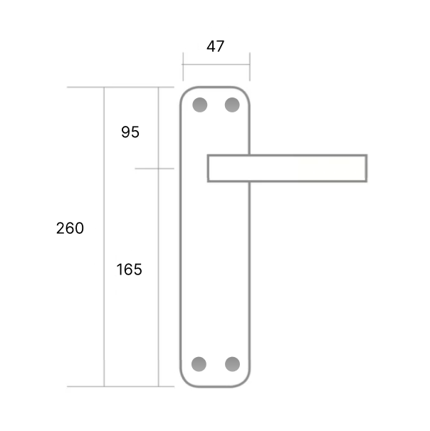 Oval plate handle in Zamak