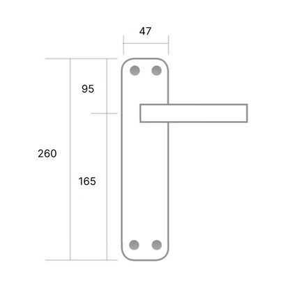 Oval plate handle in Zamak