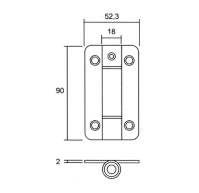 Flat hinge with reverse spring