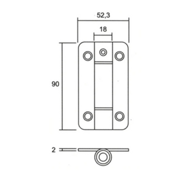 Flat hinge with reverse spring