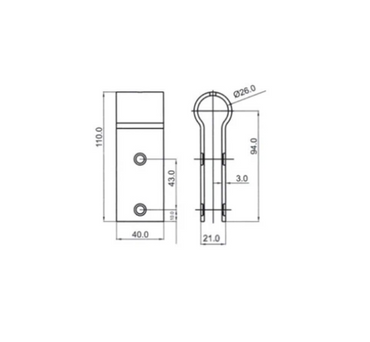 Pinza plana para tubo