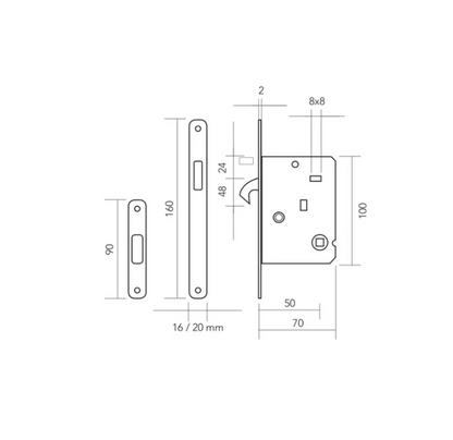 Sliding door kit with handle