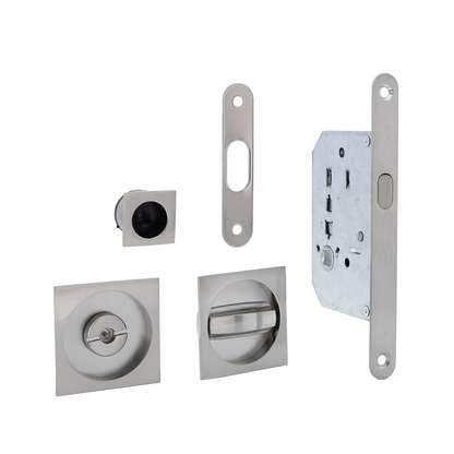 Sliding door kit with square handle