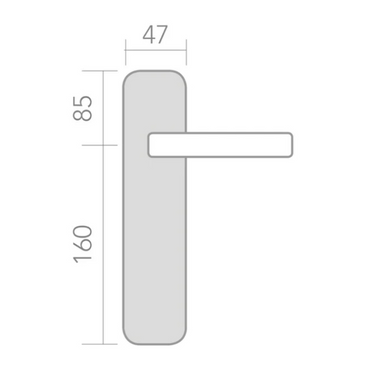 Oval plate handle in Zamak