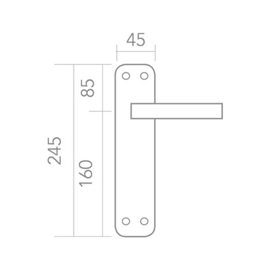 Oval plate handle in Zamak