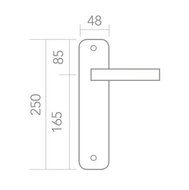 Oval plate handle in zamak