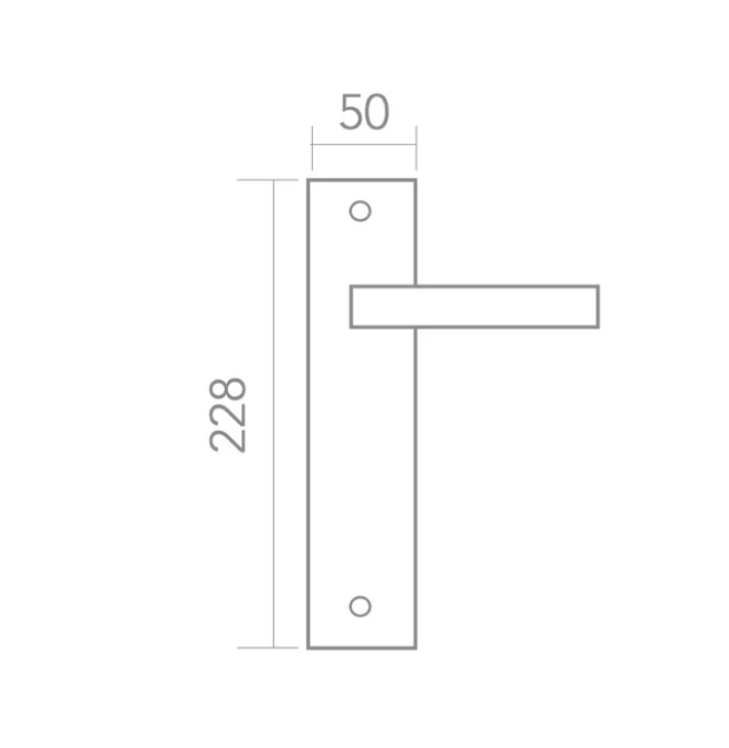 Manilla placa rectangular en Zamak