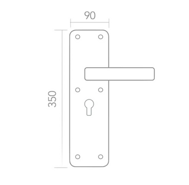 Manilla placa rectangular en Acero Inoxidable