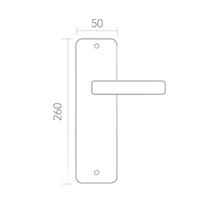 Rectangular plate handle in Stainless Steel