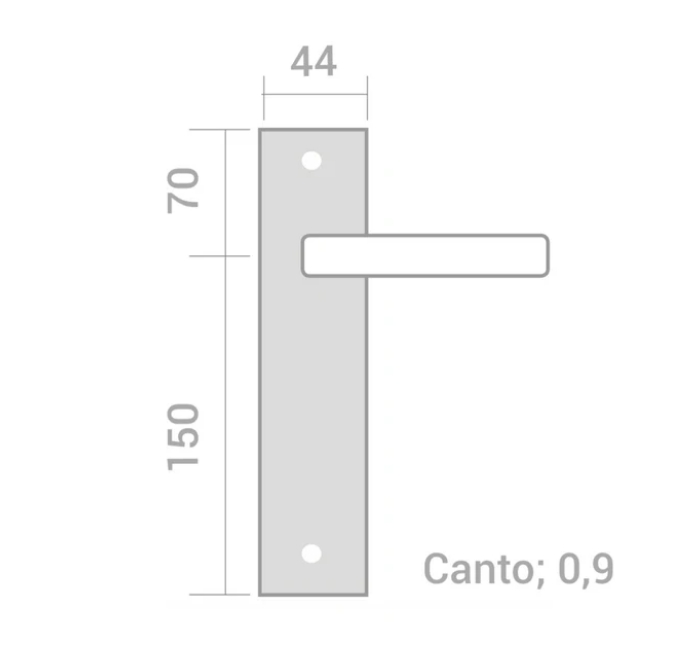 Manilla placa rectangular en Acero Inoxidable