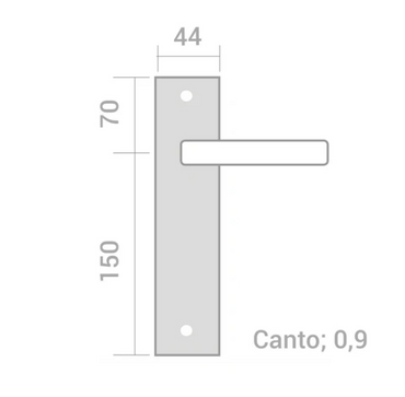 Rectangular plate handle in Stainless Steel