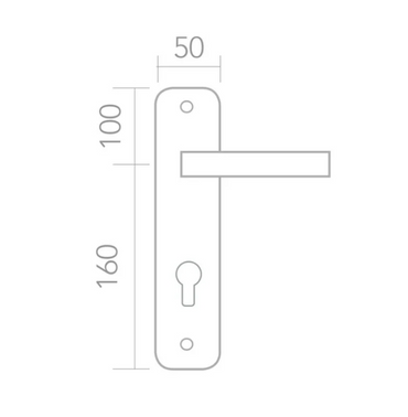 Manilla placa rectangular en Acero Inoxidable