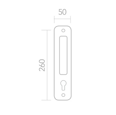 Rectangular plate handle in Stainless Steel