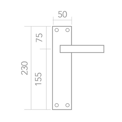 Manilla placa rectangular en Zamak