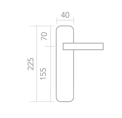 Oval plate handle in Stainless Steel