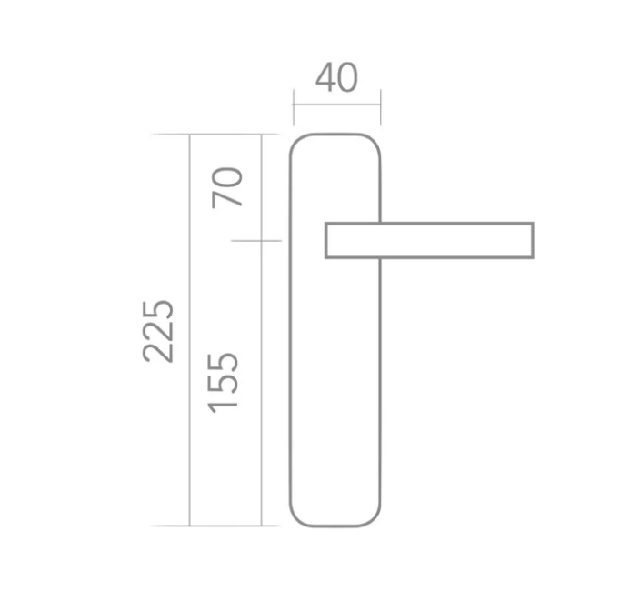 Oval plate handle in Stainless Steel