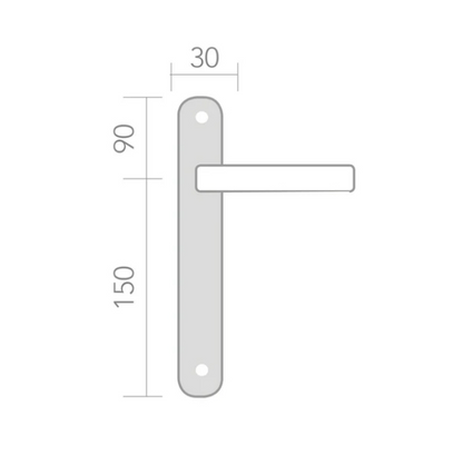 Narrow plate handle in Stainless Steel