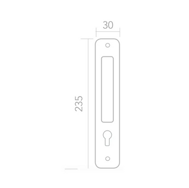 Oval plate handle in Stainless Steel