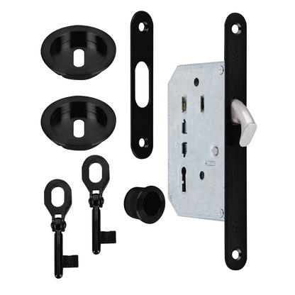 Kit for sliding door with latch