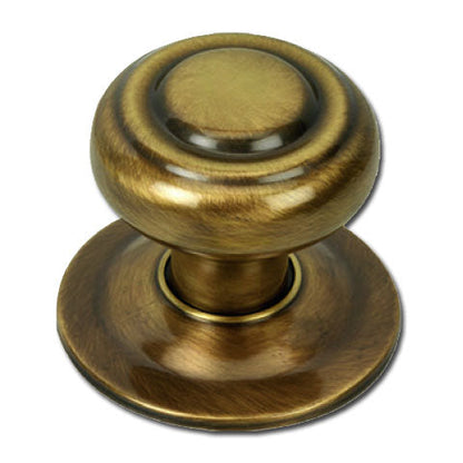 Spherical knob with leather finish rings