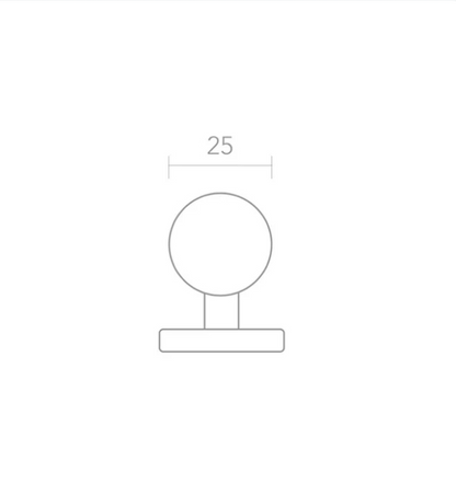 Spherical aluminum knob ø25