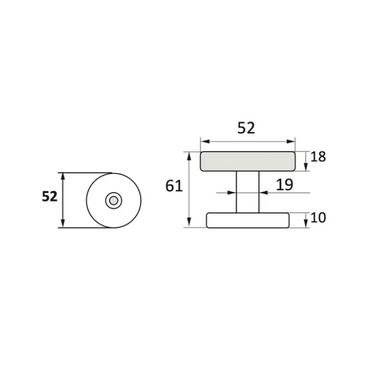 Round base knob in Stainless Steel