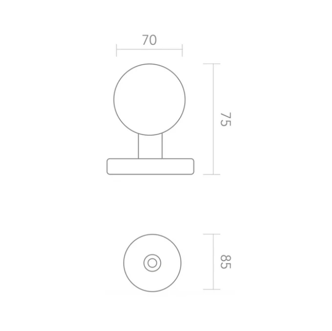 Stainless steel spherical knob