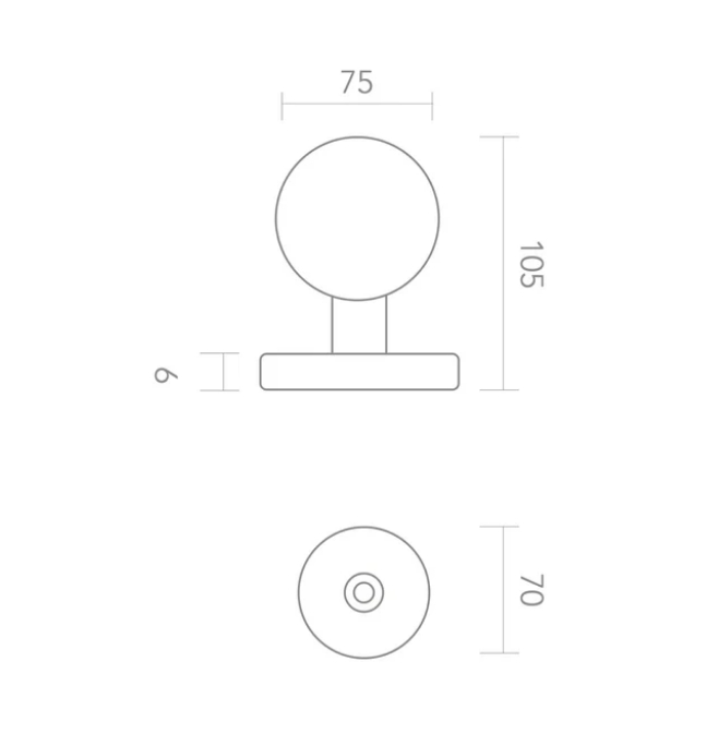 Stainless steel spherical knob