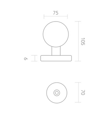 Stainless steel spherical knob