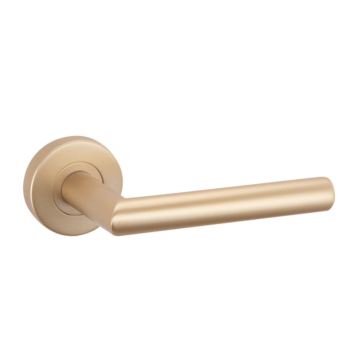 Round rosette handle in matte brass finish Stainless Steel