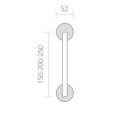 Round rosette handle in Zamak