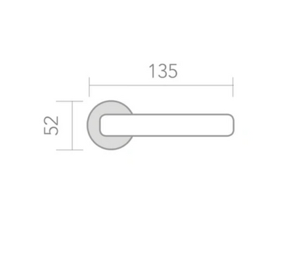 Round rosette handle in Zamak