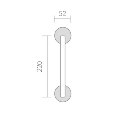 Round rosette handle in Zamak