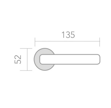 Round rosette handle in Stainless Steel