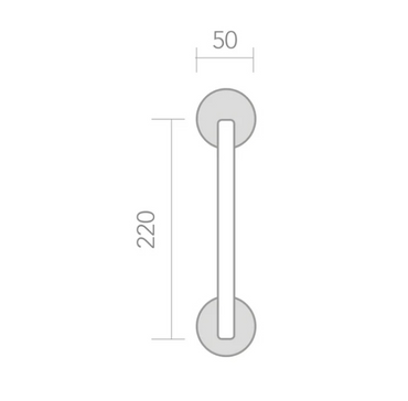 Round rosette handle in Zamak