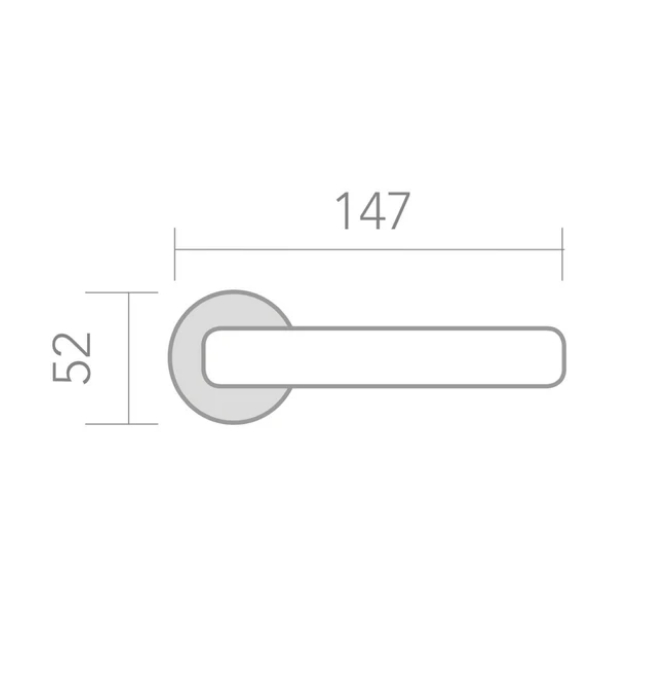 Round rosette handle in Zamak