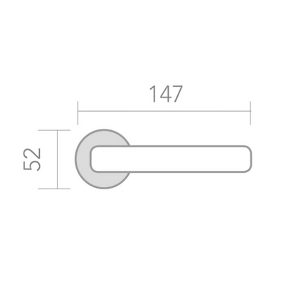 Round rosette handle in Zamak