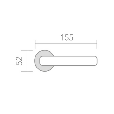 Square rosette handle in Zamak