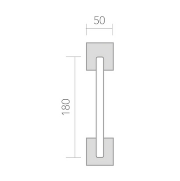 Square rosette handle in Zamak