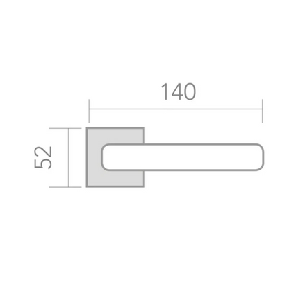 Square aluminum rosette handle