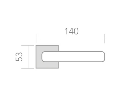 Square rosette handle in Zamak